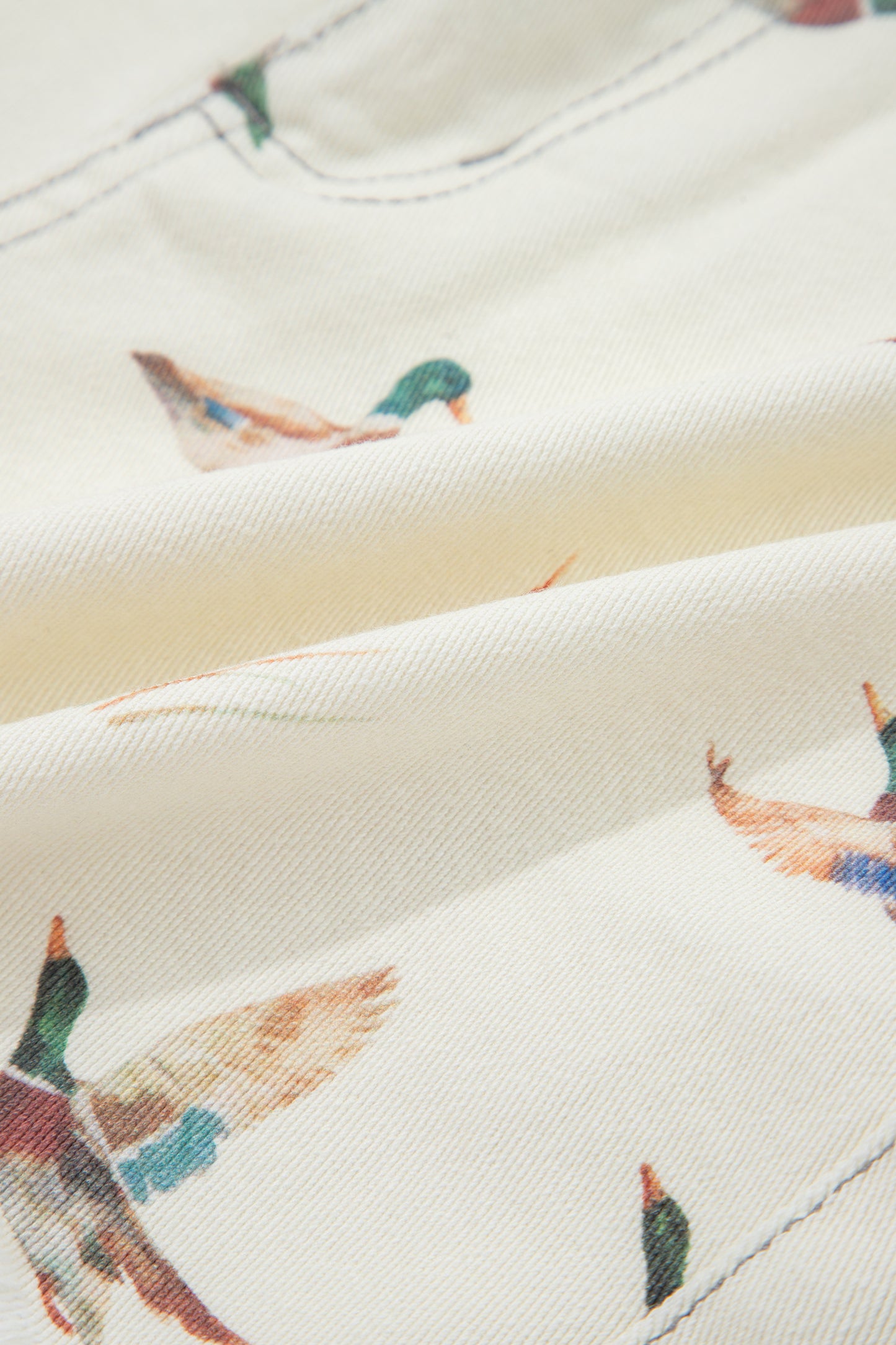 Beige Wild Duck Mallard Denim Shorts