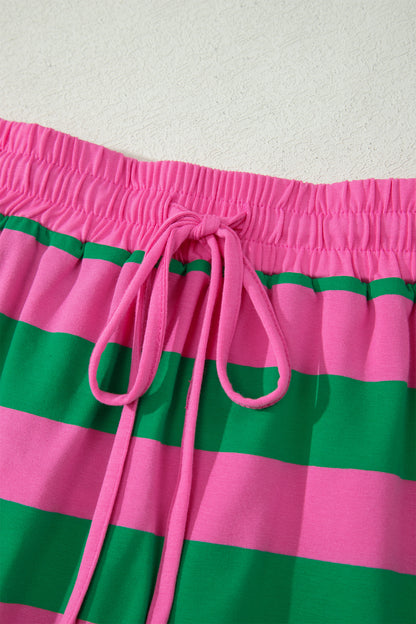 The Pretty Athletic Moment — Stripe Dolman Tee & Drawstring Skort Set