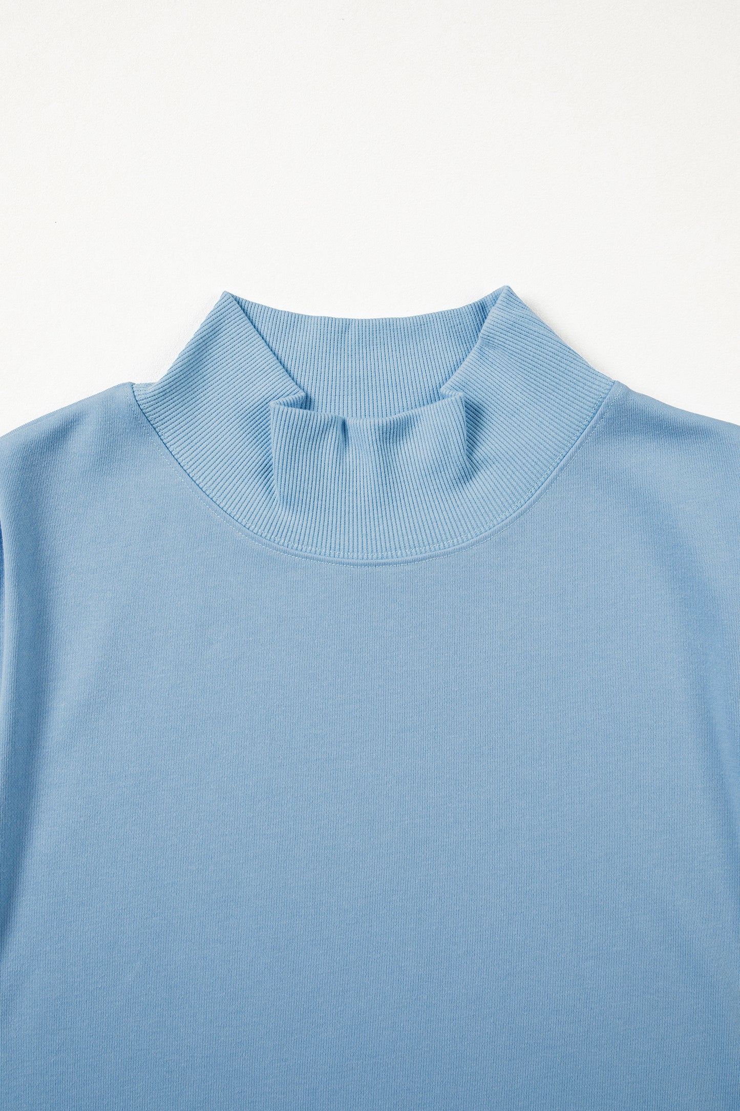 Light Grey Solid Color High Neck Cap Sleeve Loose Top
