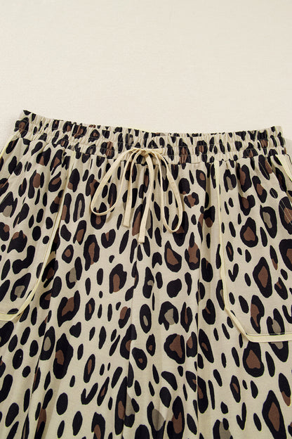 Reese Leopard Panel Wide Leg Pant