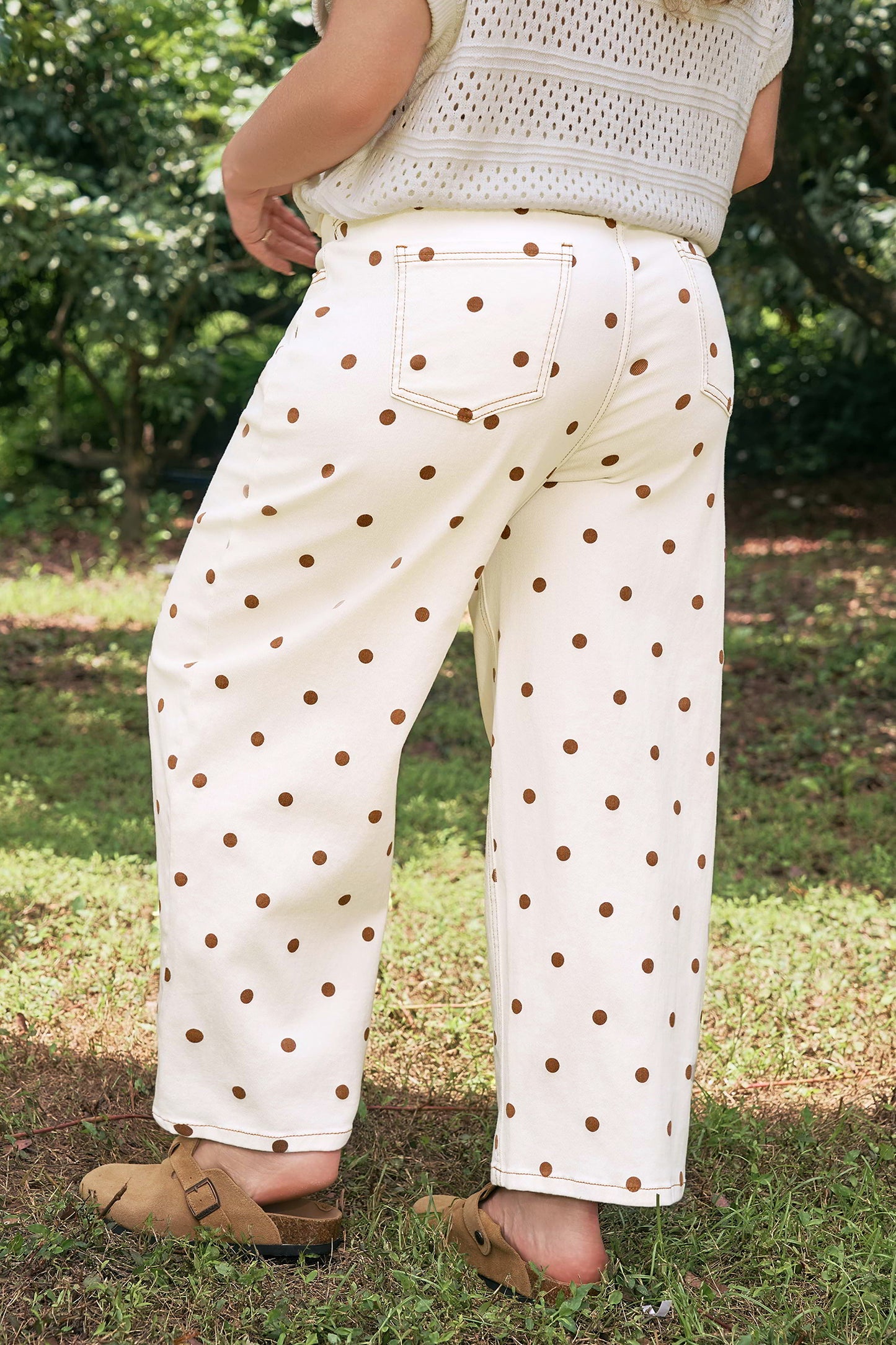 Marlowe Polka Dot Barrel Jean