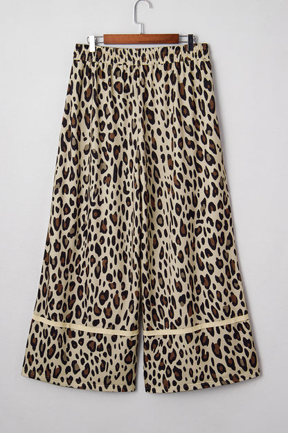 Reese Leopard Panel Wide Leg Pant