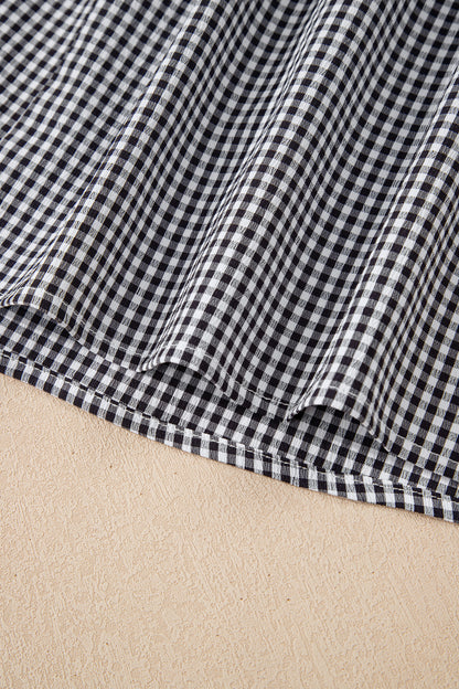 Wren Plaid Bow Bell Sleeve Top