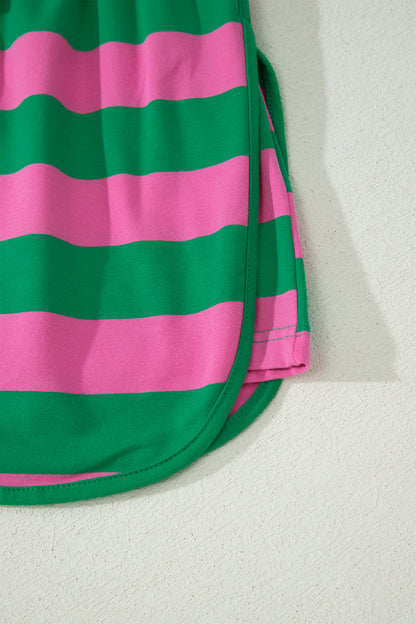 The Pretty Athletic Moment — Stripe Dolman Tee & Drawstring Skort Set