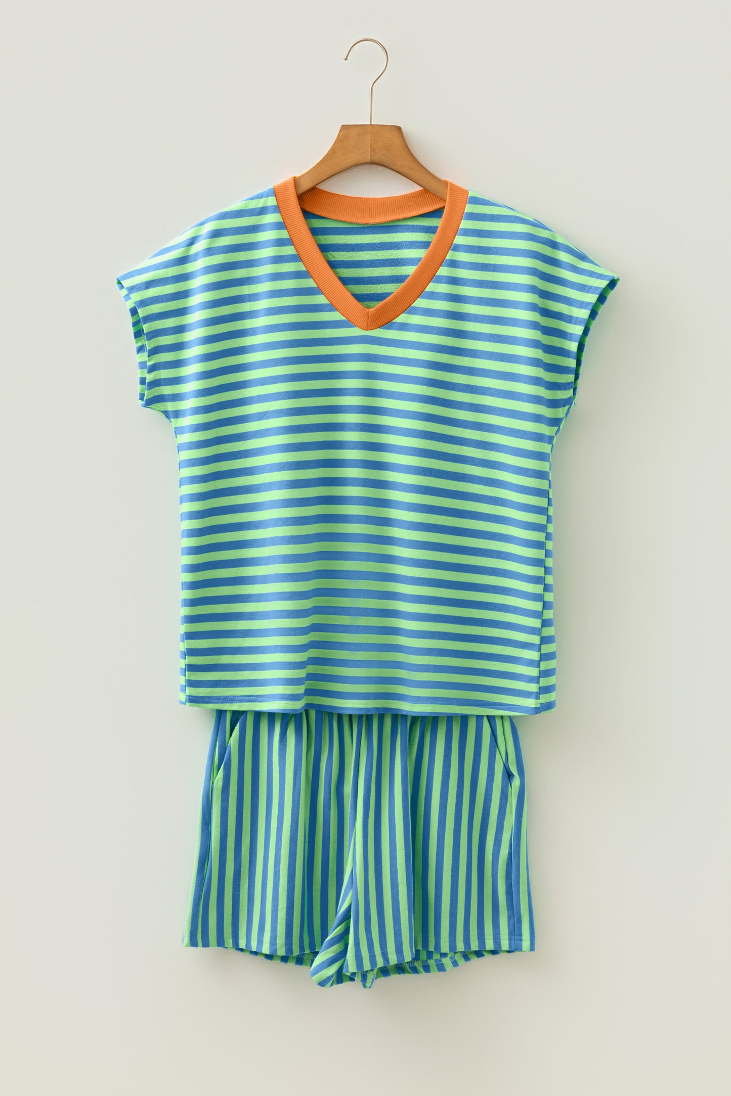 The Sporty Set – Stripe Trim Tee & Short Combo