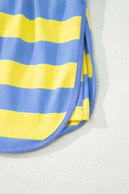 The Pretty Athletic Moment — Stripe Dolman Tee & Drawstring Skort Set