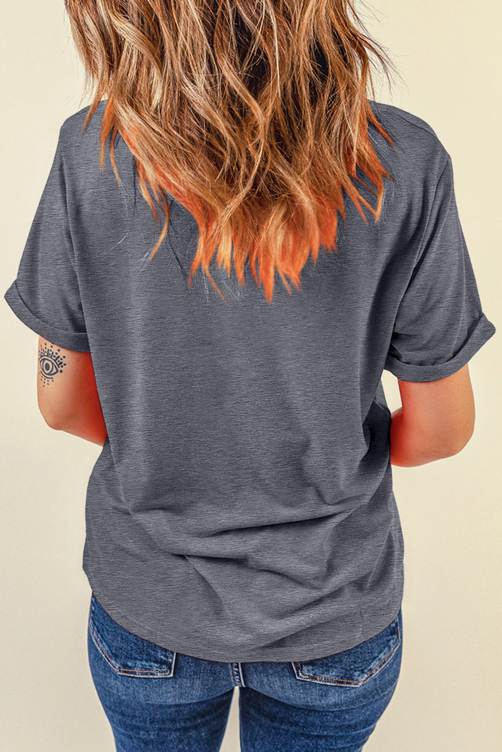 Gray Leopard MOM Graphic Crewneck T Shirt