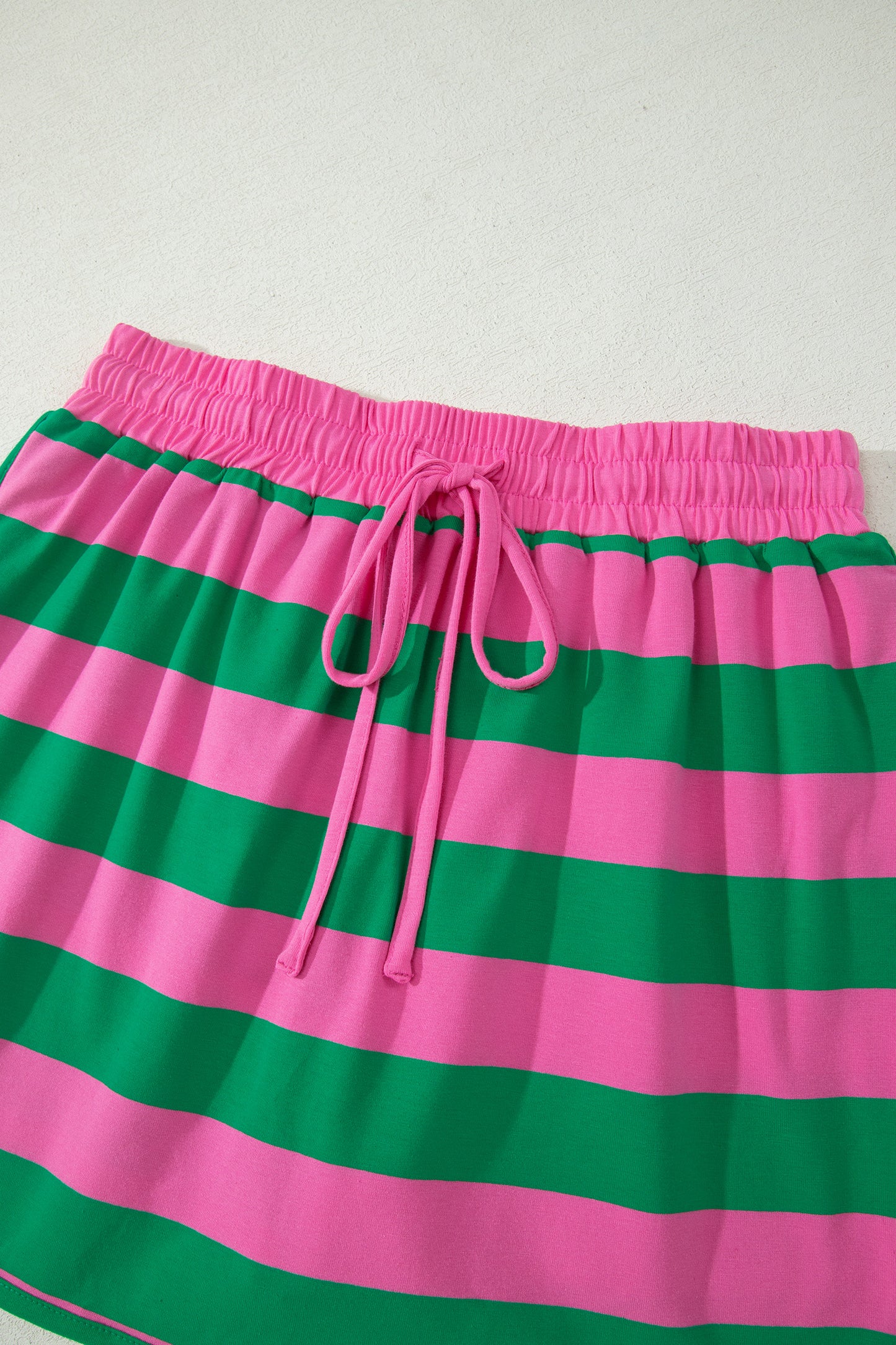 The Pretty Athletic Moment — Stripe Dolman Tee & Drawstring Skort Set
