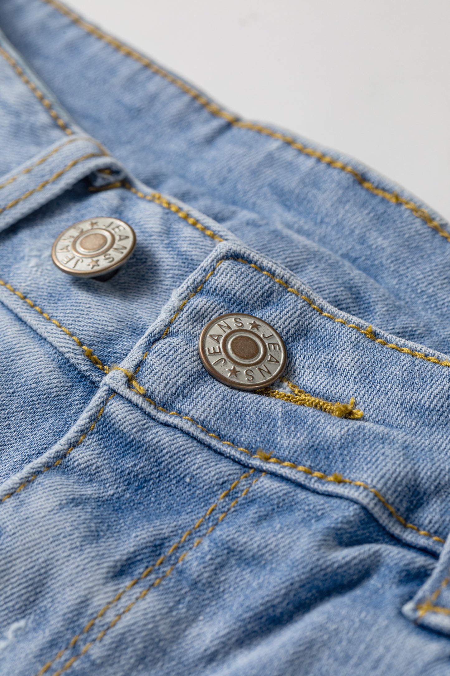 Distressed Whiskery Denim Shorts