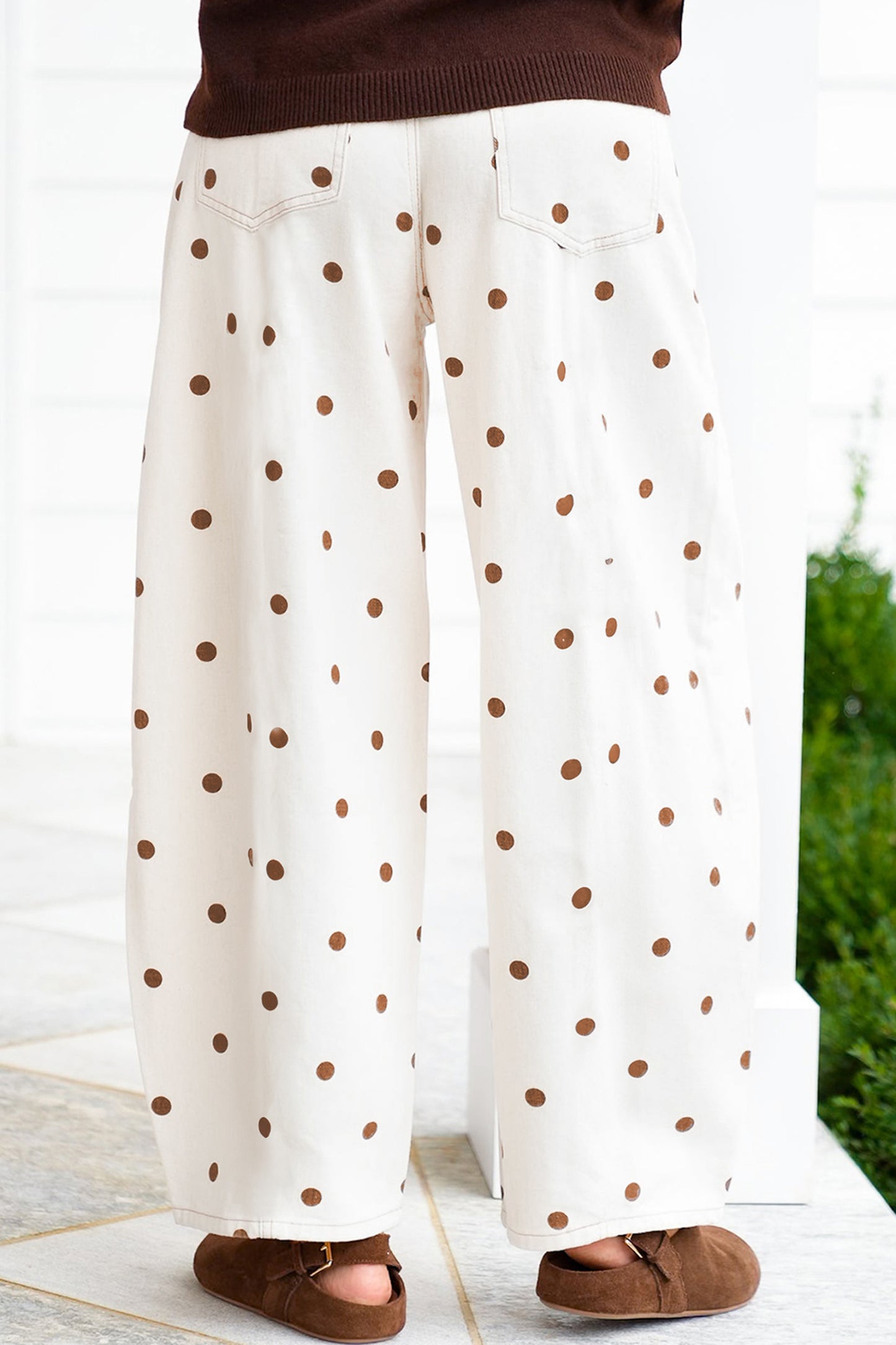 Marlowe Polka Dot Barrel Jean