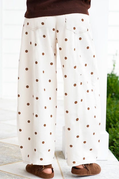 Marlowe Polka Dot Barrel Jean
