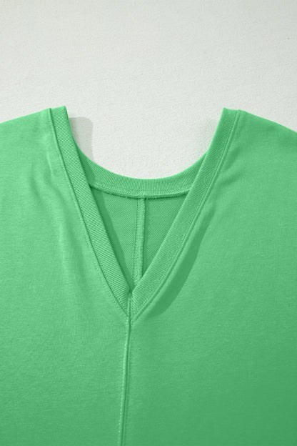 The Effortless Edit — Raw Edge Half Sleeve Pocketed Romper