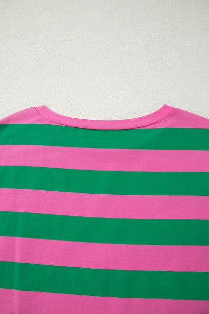 The Pretty Athletic Moment — Stripe Dolman Tee & Drawstring Skort Set