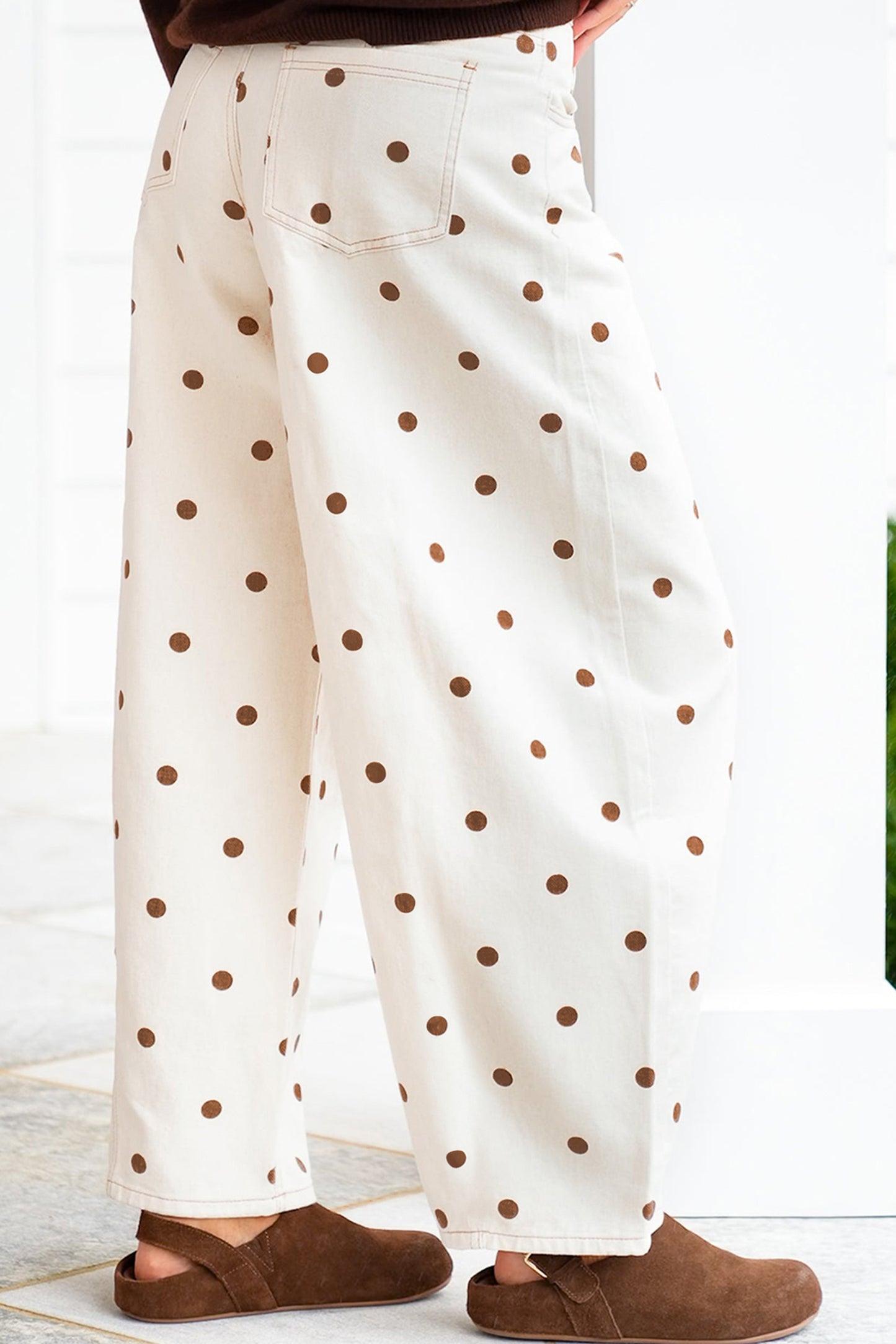 Marlowe Polka Dot Barrel Jean