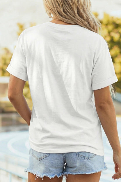 PRAY | Camo Letter Print Graphic Tee