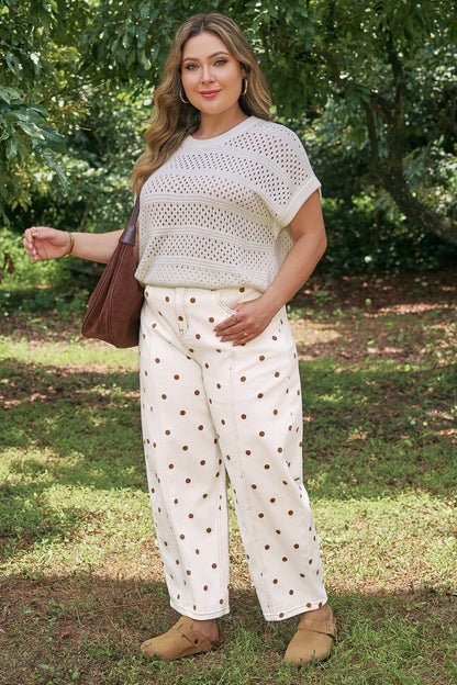 Marlowe Polka Dot Barrel Jean