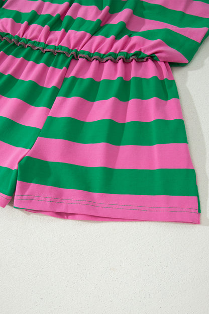 The Pretty Athletic Moment — Stripe Dolman Tee & Drawstring Skort Set