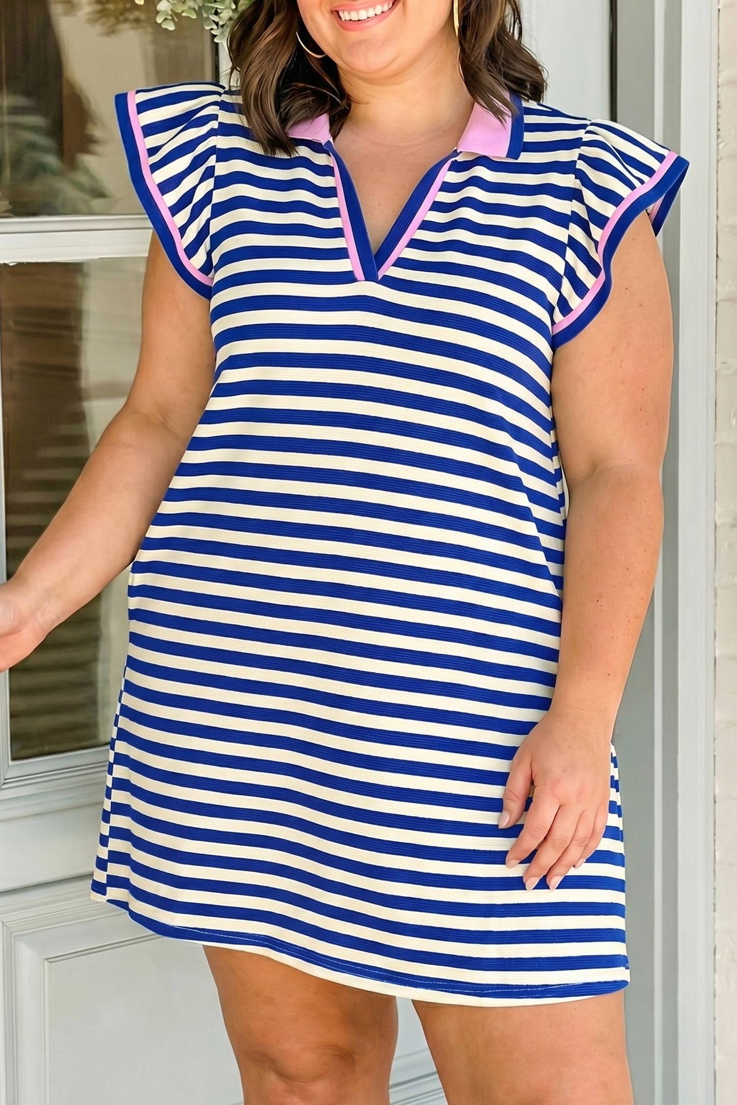 Sloane Striped Colorblock Shift Dress