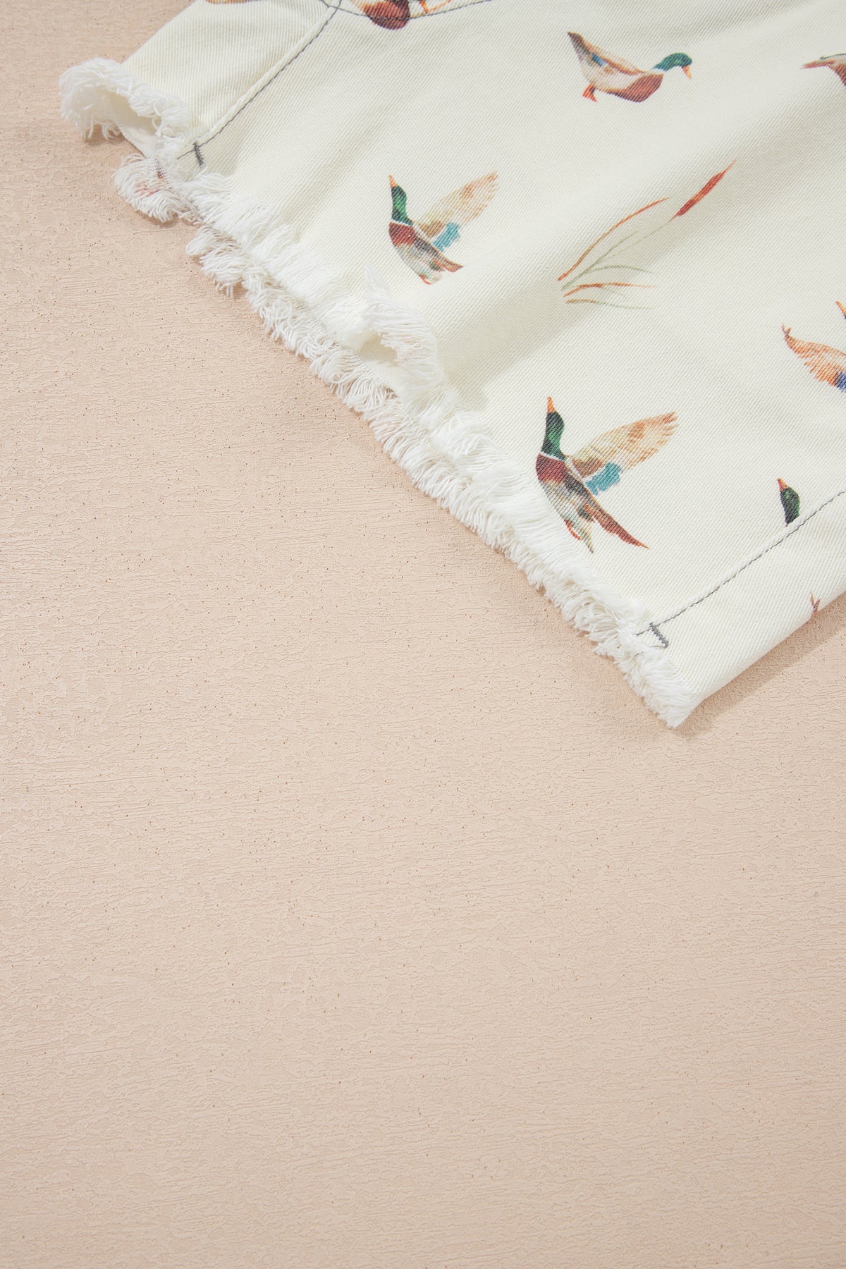 Beige Wild Duck Mallard Denim Shorts