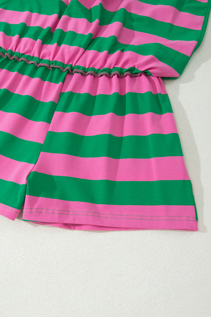 The Pretty Athletic Moment — Stripe Dolman Tee & Drawstring Skort Set