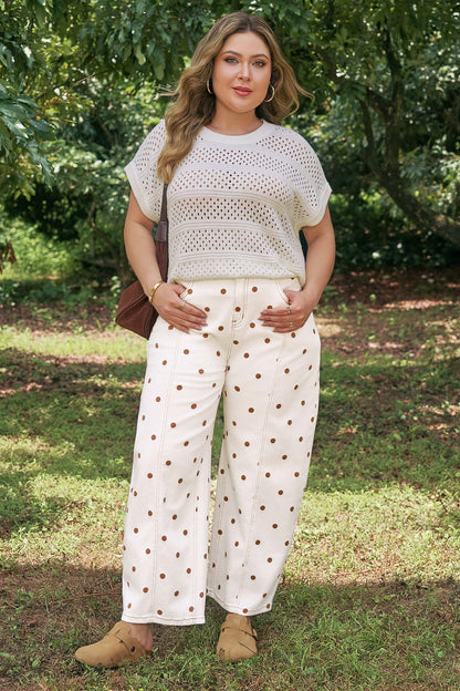 Marlowe Polka Dot Barrel Jean
