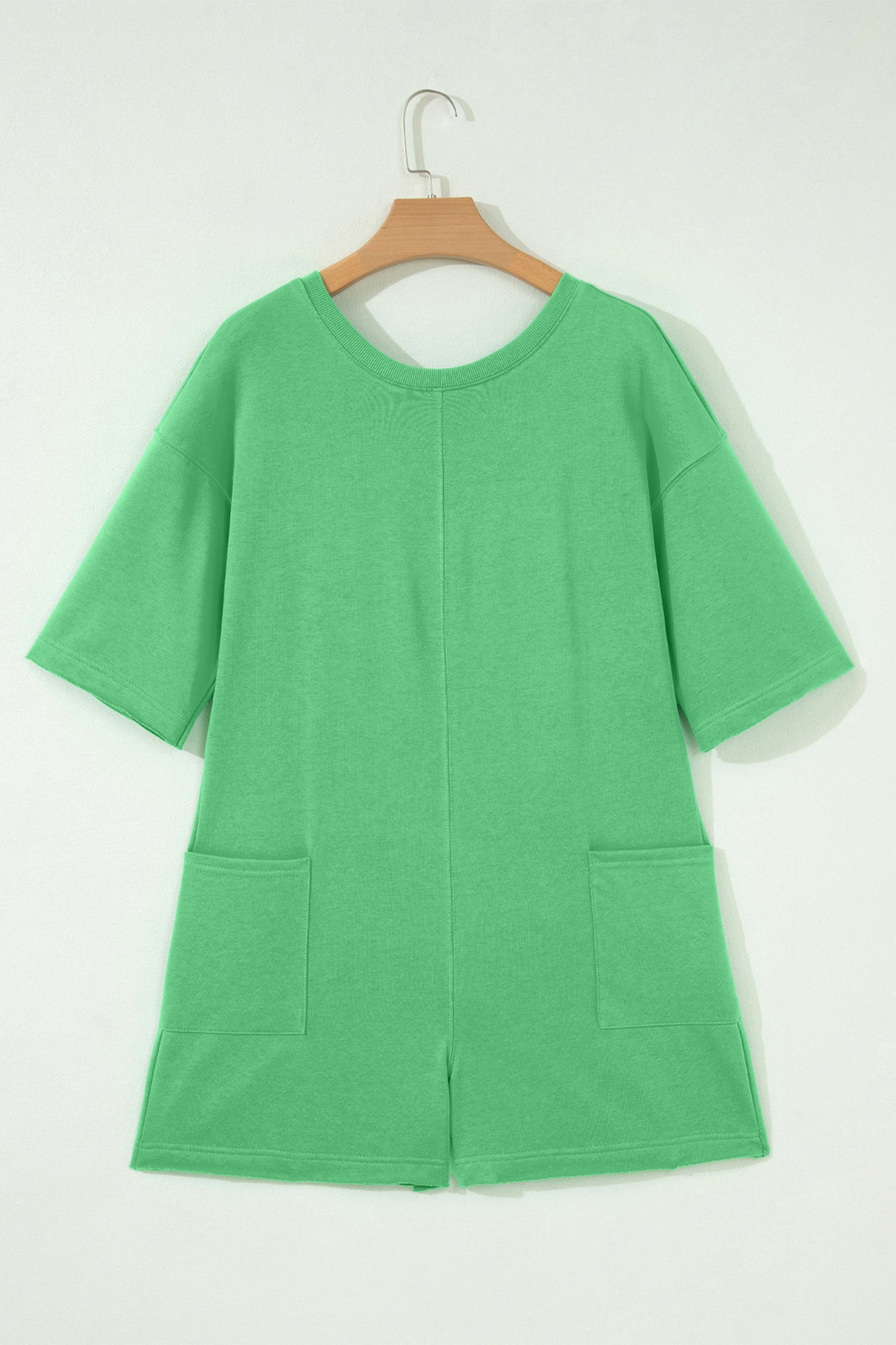 The Effortless Edit — Raw Edge Half Sleeve Pocketed Romper