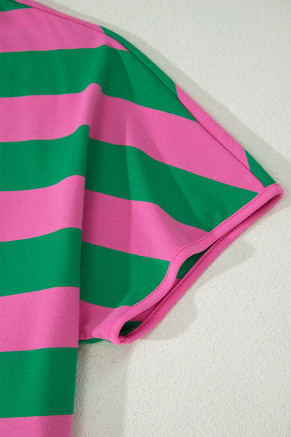 The Pretty Athletic Moment — Stripe Dolman Tee & Drawstring Skort Set