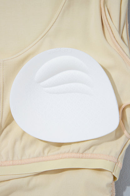 Slim Fit V Neck Long Sleeve Bra Buil-in Top
