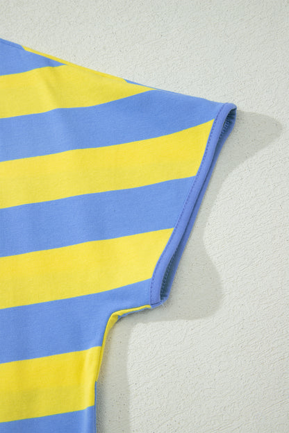 The Pretty Athletic Moment — Stripe Dolman Tee & Drawstring Skort Set