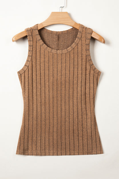 Sea Green Slim Ribbed Mineral Wash Tank Top
